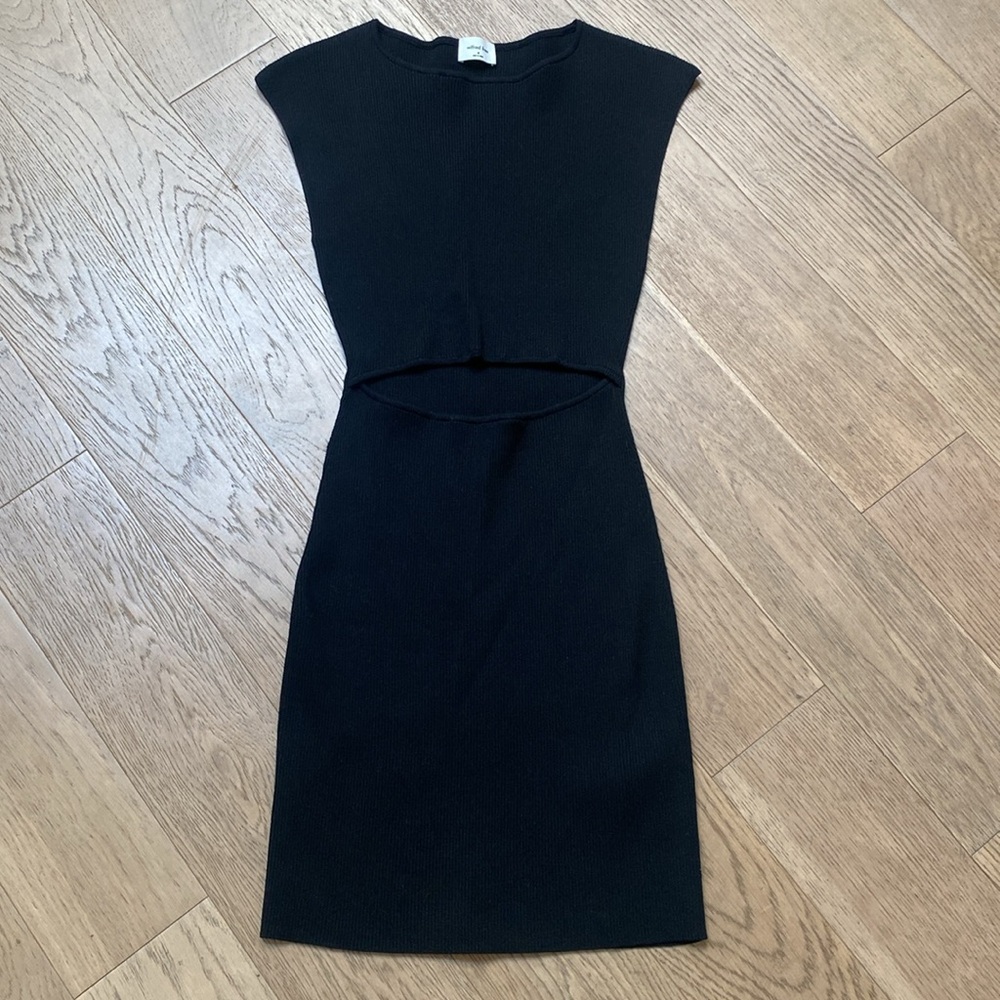 Aritzia Wilfred Free Cut Out Knit Mini Dress Black Size M- NWOT never worn